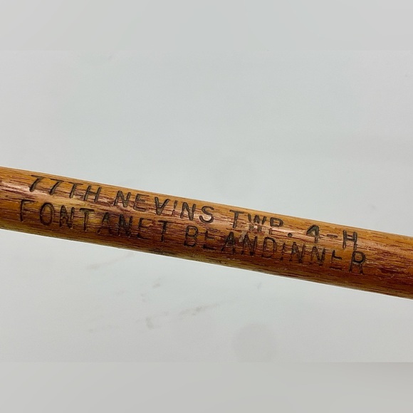 Antique 77th Nevins Twp 4-H Fontanet Bean Dinner Cane Walking Stick - Picture 12 of 16